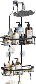 Skyapex Hanging Shower Caddy - Adjustable Height Shower Organizer | Rustproof Shelf Rack for Large Shampoo Bottles