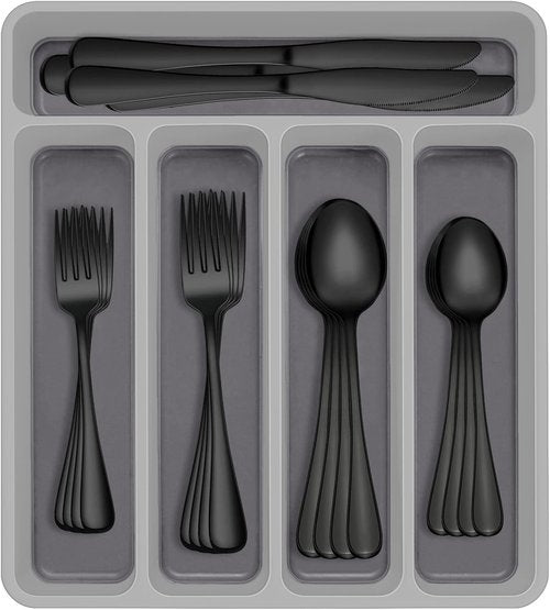 AIVIKI 60-Piece Stainless Steel Silverware Set - Elegant Flatware for 12 with Organizer | Mirror Polished Cutlery