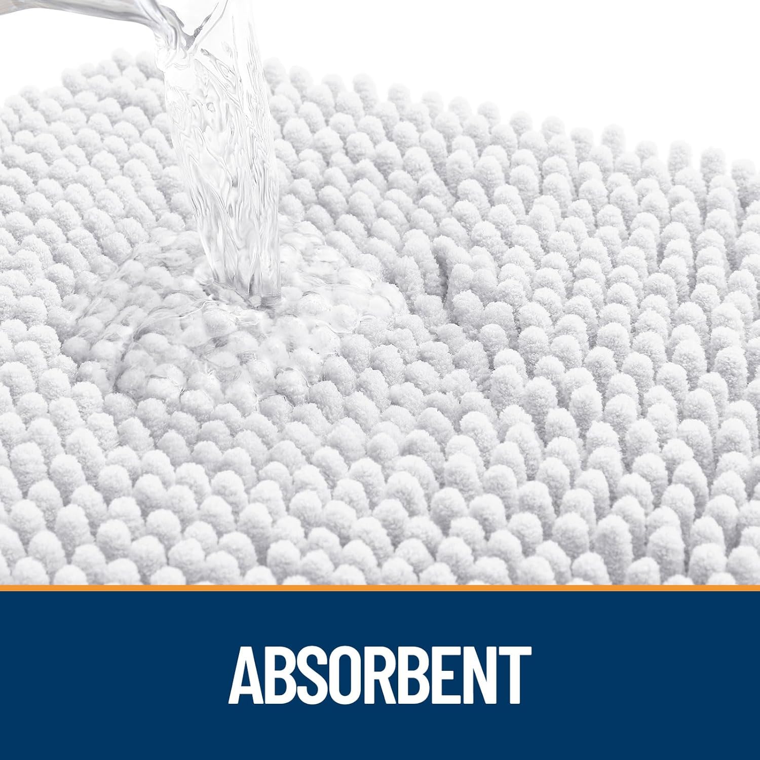 OLANLY Dog Door Mat - Absorbent Non-Slip Washable Chenille Mat for Muddy Paws | 40x24 Inches, White