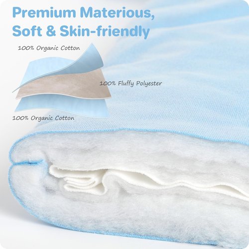Premium Cotton Baby Sleep Sack with Legs Warm Winter 3-6 Months 2.5 Tog, Wearable Blanket Sleeping Bag for Easy Diaper Changing Transitional Unisex Sleep sacks for Newborn Infant Girls Boys Blue