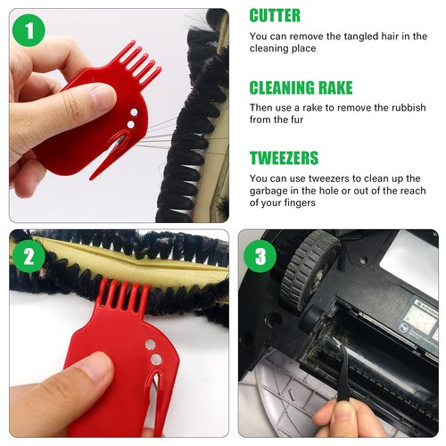 Midukit Vacuum Attachments Accessories for Robot Vacuum Cleaner,Cleaning Brush roll Cleaning Tool Replacement Parts, Part kit Tool for Vacuums Cleaner Replacement Include Vacuum Cleaning Cloth