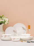 FHGNYSM Artistic Bone China Dinnerware Set with Gold Trim, Crafted with Traditional Chinese Artistry, Glazed Inner Patterns, Service for 4 – Maple Leaf Collection