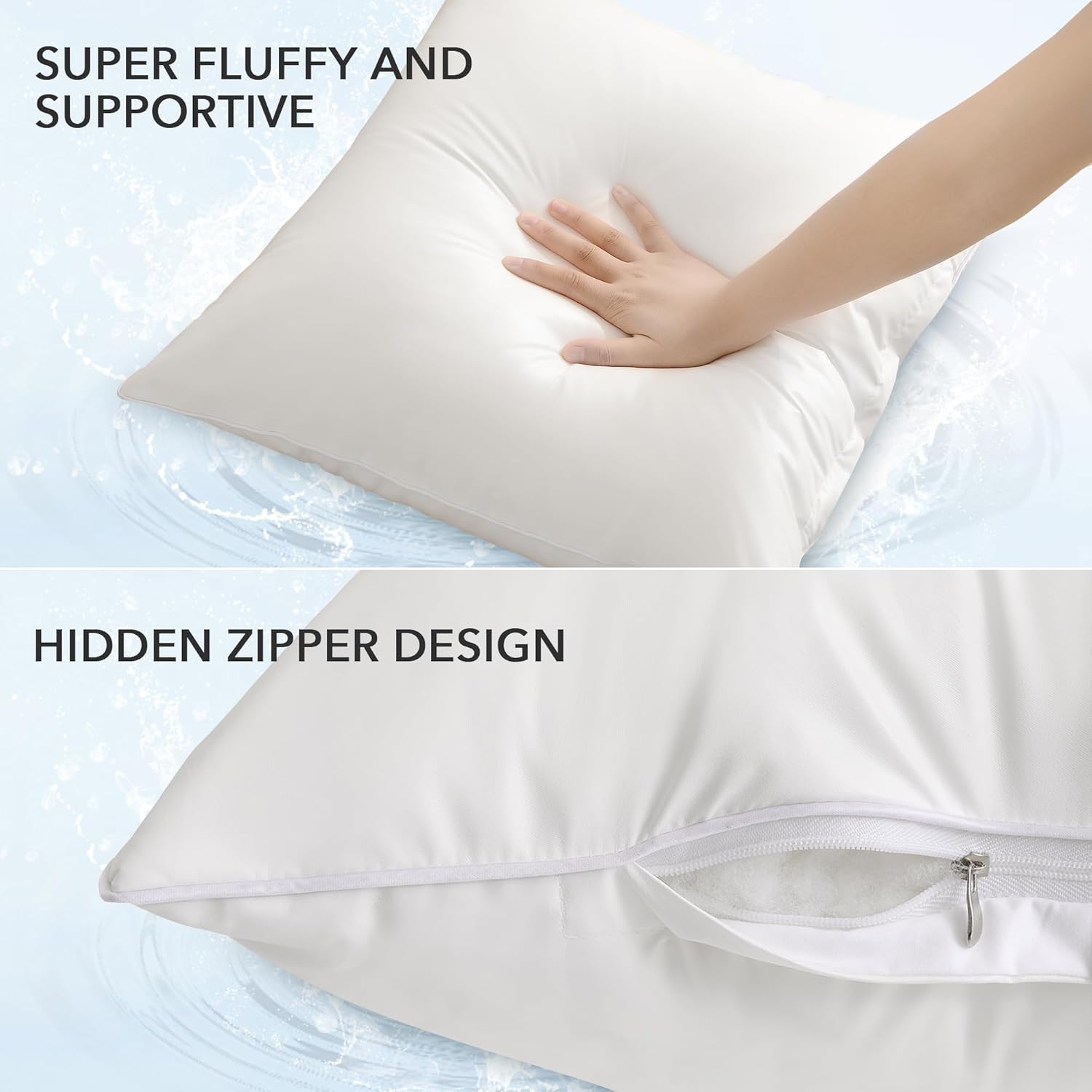 Oubonun 20x20 Outdoor Pillow Inserts - Waterproof Decorative Throw Pillows for Couch & Patio | Pack of 2 - White