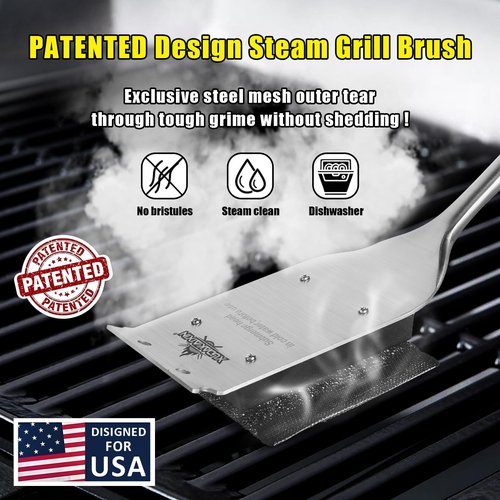 XUDAKAIXIN Grill Brush Bristle Free,Unique Steel Fibers Pad [Safe & Efficient] Perfect for Any Grill/Flat Tops Griddles,Safe Grill Cleaner for Outdoor Grill,Gifts for Men/Dad