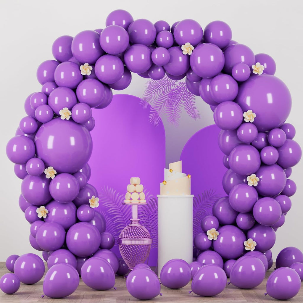 Voircoloria 90-Pack Purple Balloons - Versatile Sizes for Halloween, Graduation, Weddings & Parties