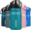 BJPKPK Stainless Steel Insulated Water Bottle - 14oz Reusable Thermal Flask with Straw Lid | Keeps Drinks Hot & Cold - Laguna