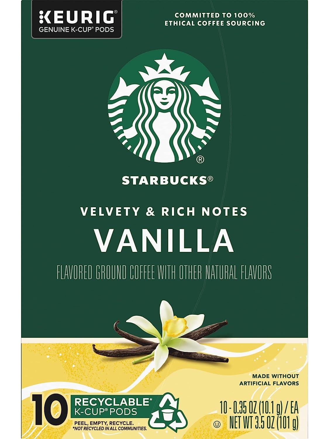 Starbucks Vanilla Coffee K-Cup Pods - Light Roast, 120 Count | Genuine Keurig Pods
