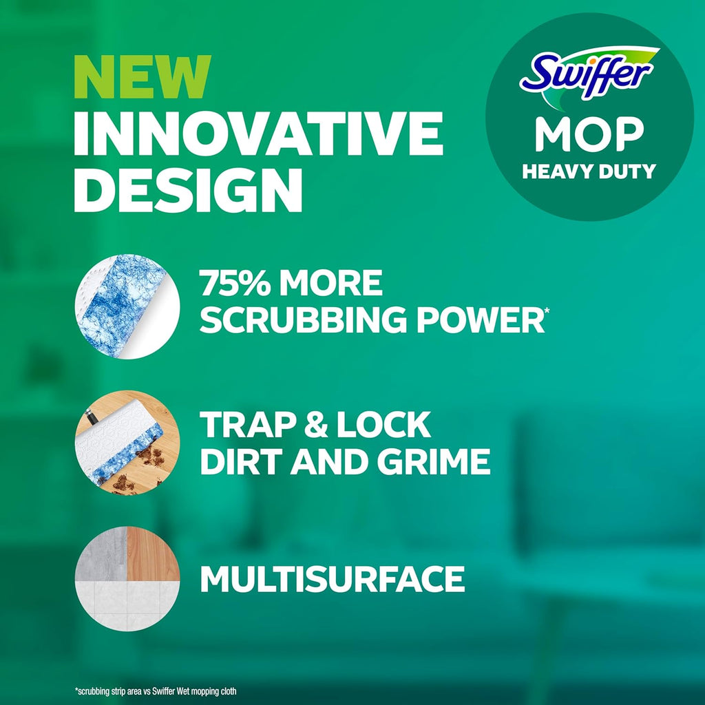 Swiffer Heavy Duty Mop Refills - Multi-Surface Cleaning Cloths with Outdoor Fresh Scent | 20 Count