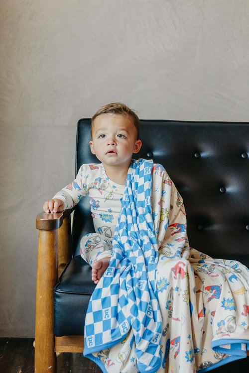Copper Pearl Justice League Three-Layer Baby Blanket: Soft Quilts for Boys & Girls | Breathable, Cozy Toddler Blanket | Newborn Quilt | 46x46 Premium Polyester/Rayon