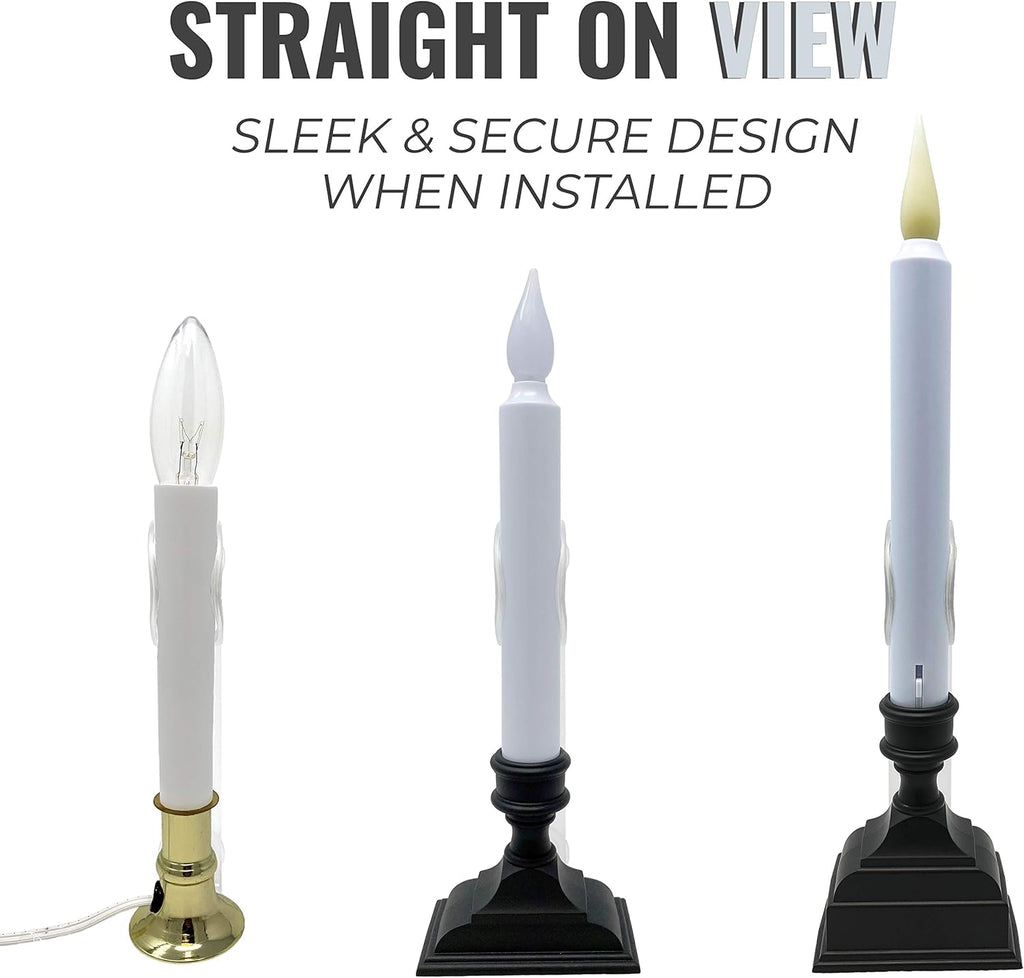 612 Vermont Window Candle Holders - Secure Suction Cups & L-Shaped Bracket | Fits Most Candles, Pack of 4