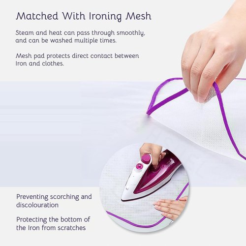 The Quilted Bear Travel Ironing Mat & Iron Mesh Cloth - Portable Ironing Board Travel Table Mat for Mini Steam Iron with Scorch Mesh Included (19" x 33")