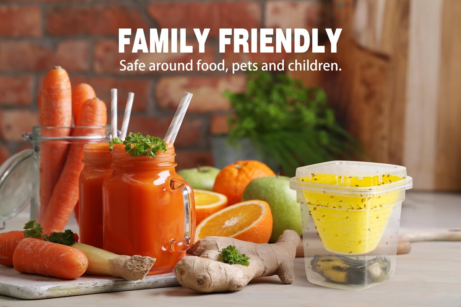 Reusable Fruit Fly Trap by [Brand Name] - Non-Toxic & Safe for Kids and Pets | Easy Kitchen & Home Use
