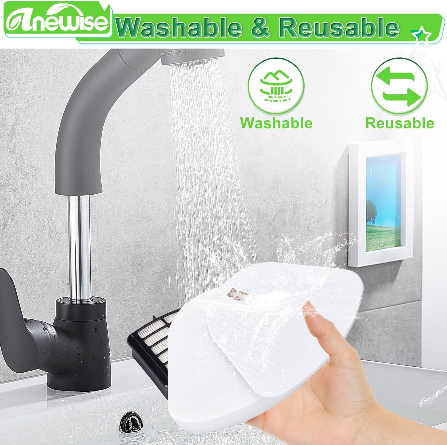 Anewise HEPA Filter Replacement for Shark Navigator Vacuum | Includes 1 HEPA & 2 Pre-Felt Filters