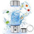 Hydrogen Water Bottle Generator, 2500ppb Portable Water Ionizer Machine with SPE/PEM Technology in 3-Minute Electrolysis, Rechargeable Hydrogen Rich Glass Cup for Home Office Travel & Fitness