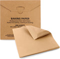 Skiennix Parchment Paper Sheets - 200 Pcs Unbleached Non-Stick Baking Liners | 8x8 Inch Natural Brown
