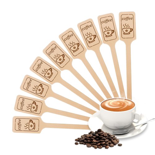 108Pcs 6.3 Inch Kayak Paddle Shaped Wooden Coffee Stirrers - Thick Birch Stir Sticks, Eco-Friendly Biodegradable Beverage Mixer for Coffee, Cocktails, Milk Tea & Hot/Cold Drinks