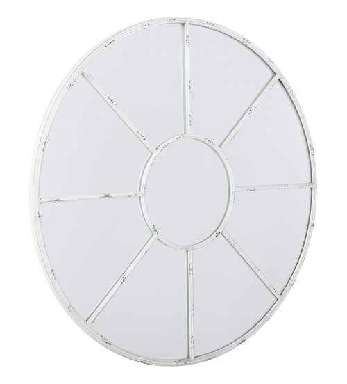 SAFAVIEH Home Jonelle Distressed Round White 36-inch Decorative Accent Mirror