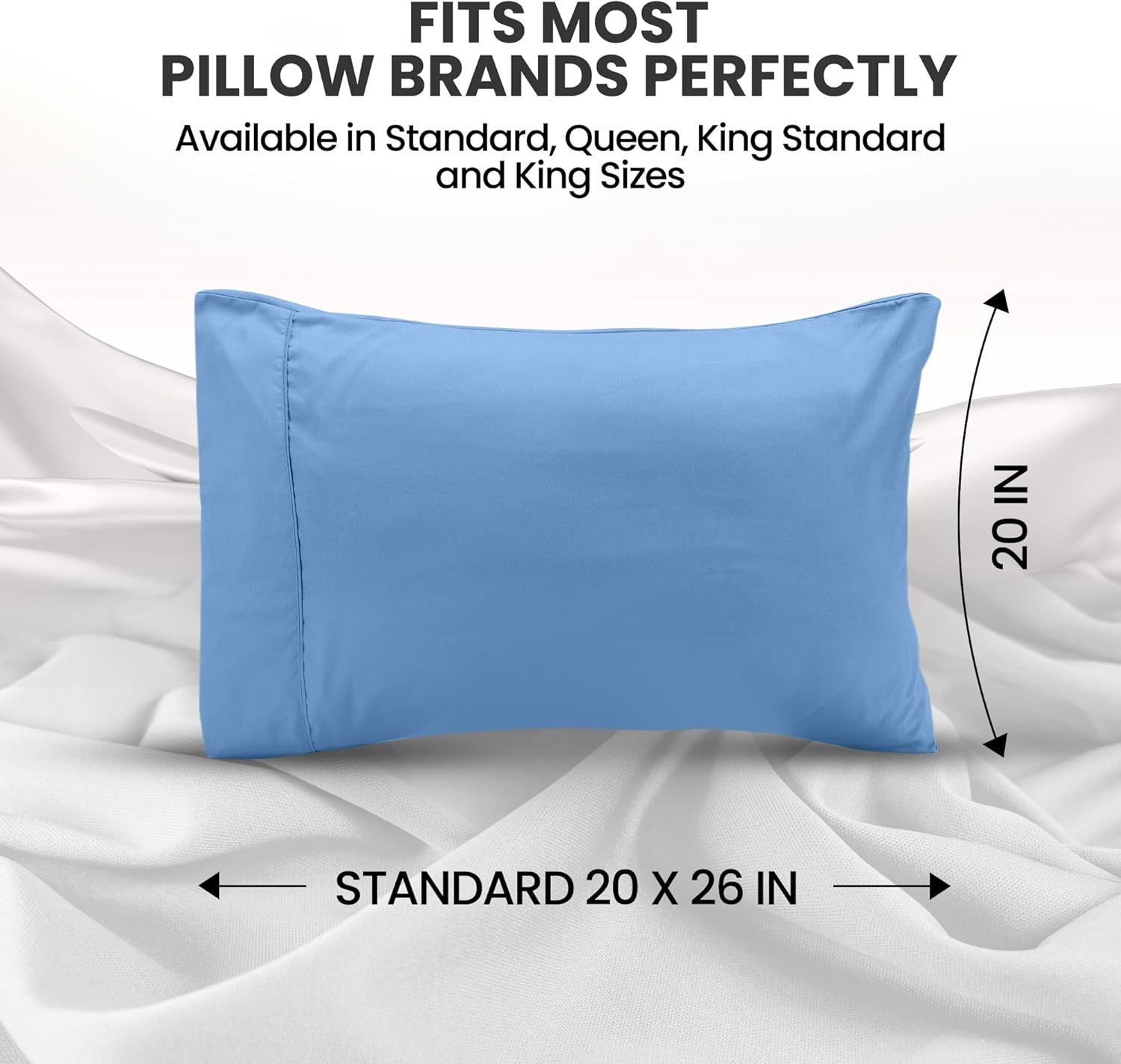 Utopia Bedding Pillow Cases - Soft Brushed Microfiber 2-Pack | Oeko-TEX Certified, 20x26 Inches, Dutch Blue