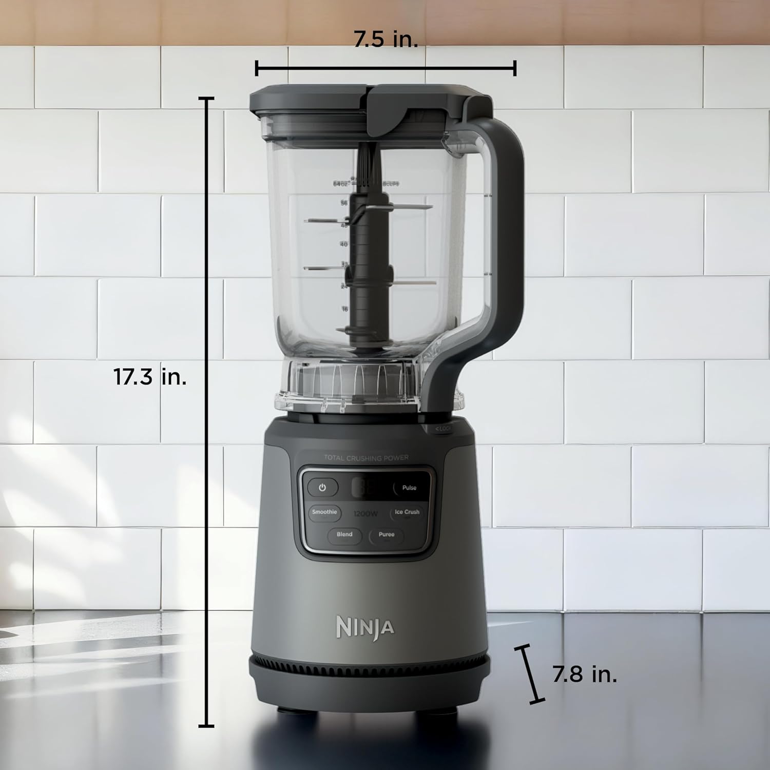 Ninja BlendPro Kitchen System - 72 oz Full-Size Blender & 5-Cup Food Processor | 1200 Watt, Beige | Total Crushing Tech & Smoothie Presets