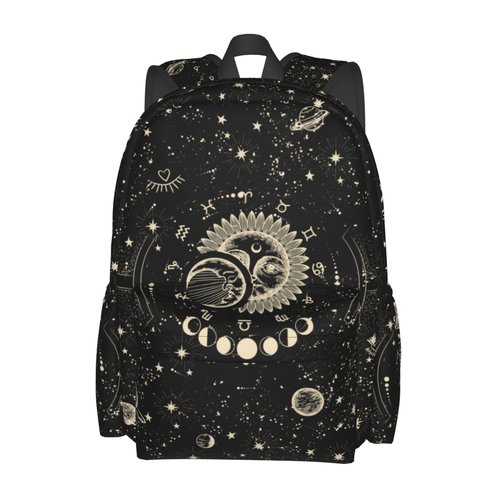 Droerfes Moon And Sun Backpack School Bag Lightweight Bookbag Laptop Travel Daypack For Kids Girls Boys Teens