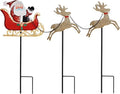FORUP Christmas Garden Stakes - Lighted Santa Claus & Reindeer Outdoor Yard Ornaments | Festive Decor