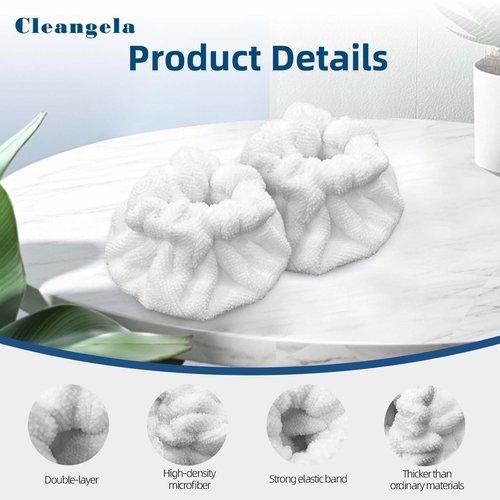 Cleangela 12 Pack Small Triangle Bonnets Microfiber Cloths Cover for Steam Cleaner Compatible with Bissell Steam Shot, Dupray, Wagner, McCulloch, Comforday, PurSteam, Universal Steam Cleaner Mop Pads