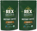 Rex Coffee Organic Fairtrade Natural Decaf Freeze-Dried Instant Coffee – Naturally Decaffeinated Arabica, 7.05 oz (Pack of 2) Resealable – Lab Tested for Mold, Mycotoxins, Heavy Metals, & Acrylamide