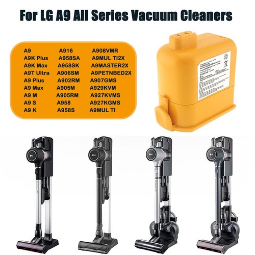 LAQUEENA EAC63382208 2PCS Battery Compatible with LG Cordzero A9 Ultimate EAC63382201 EAC63382202 EAC63758601 MEV65921201 A9 Cordless Stick Vacuum Cleaner
