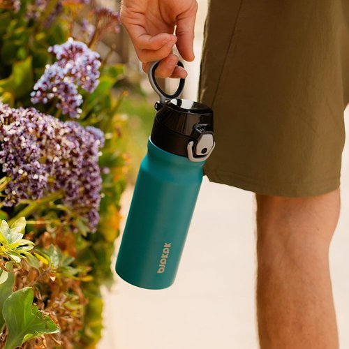 BJPKPK Stainless Steel Insulated Water Bottle - 14oz Reusable Thermal Flask with Straw Lid | Keeps Drinks Hot & Cold - Dawn