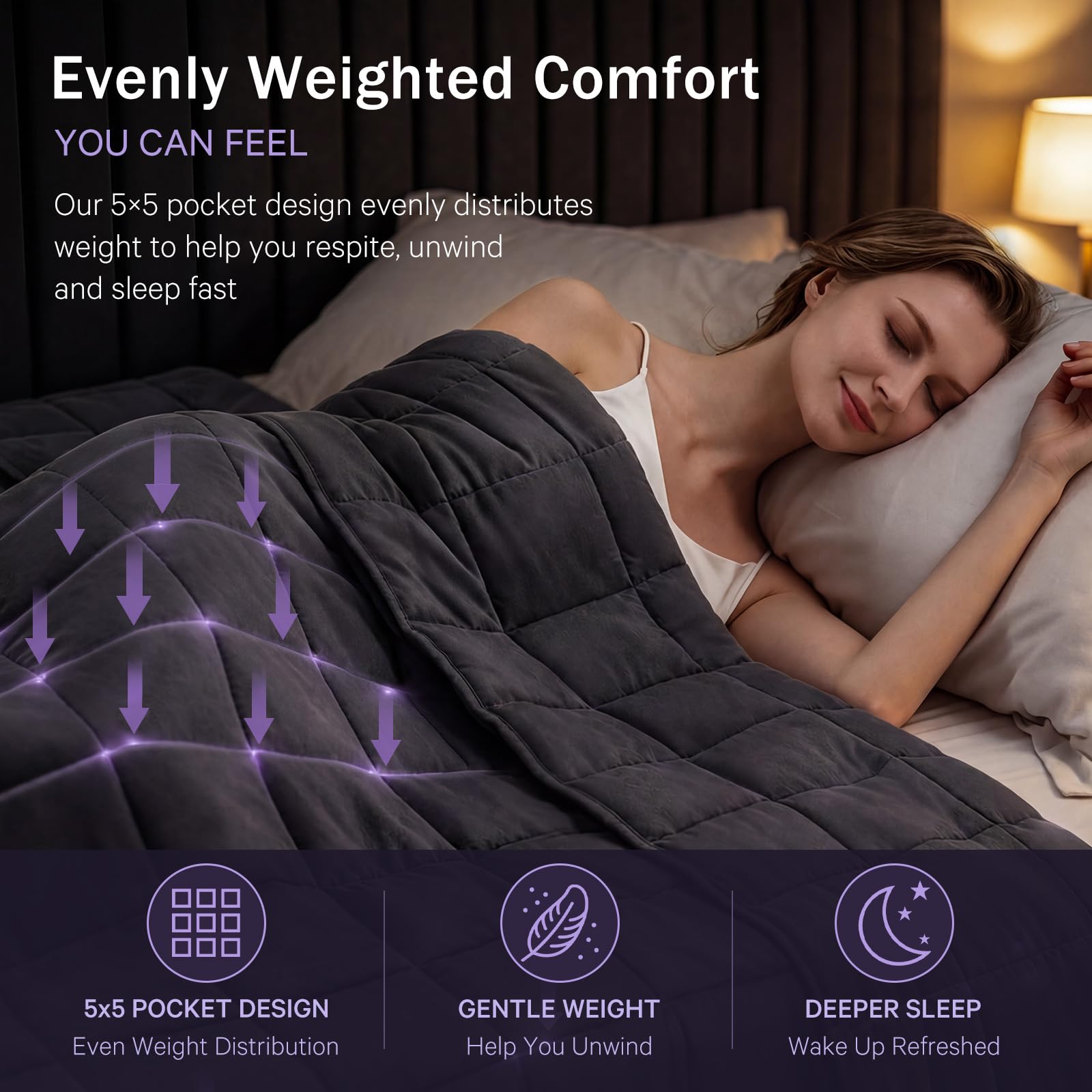 Weighted Blanket for Adults 20lbs, 48"x72", Twin Full Size Cooling Heavy Throw Blanket for 180-220lbs, Microfiber Soft Thick Big Blankets Weighted Comforter Breathable Gift for Sleeping, Grey
