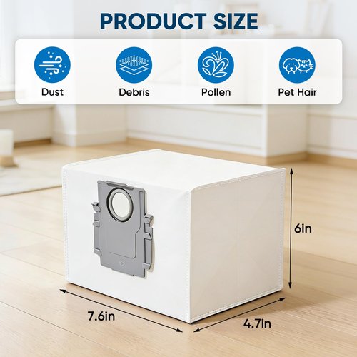 22 Pack Q5 Vacuum Dust Bag for Roborock Q7 M5+, S8 Pro Ultra, S8+, Q7 Max+, Q8 Max+, Q5 Max+, Q5+, Q10 S5+, Q10 X5+, Q5, Q5 Pro+,Q7, Q7+, S7 Pro Ultra, S7 MaxV Ultra Robot Vacuum, 3.6L Vacuum Bag