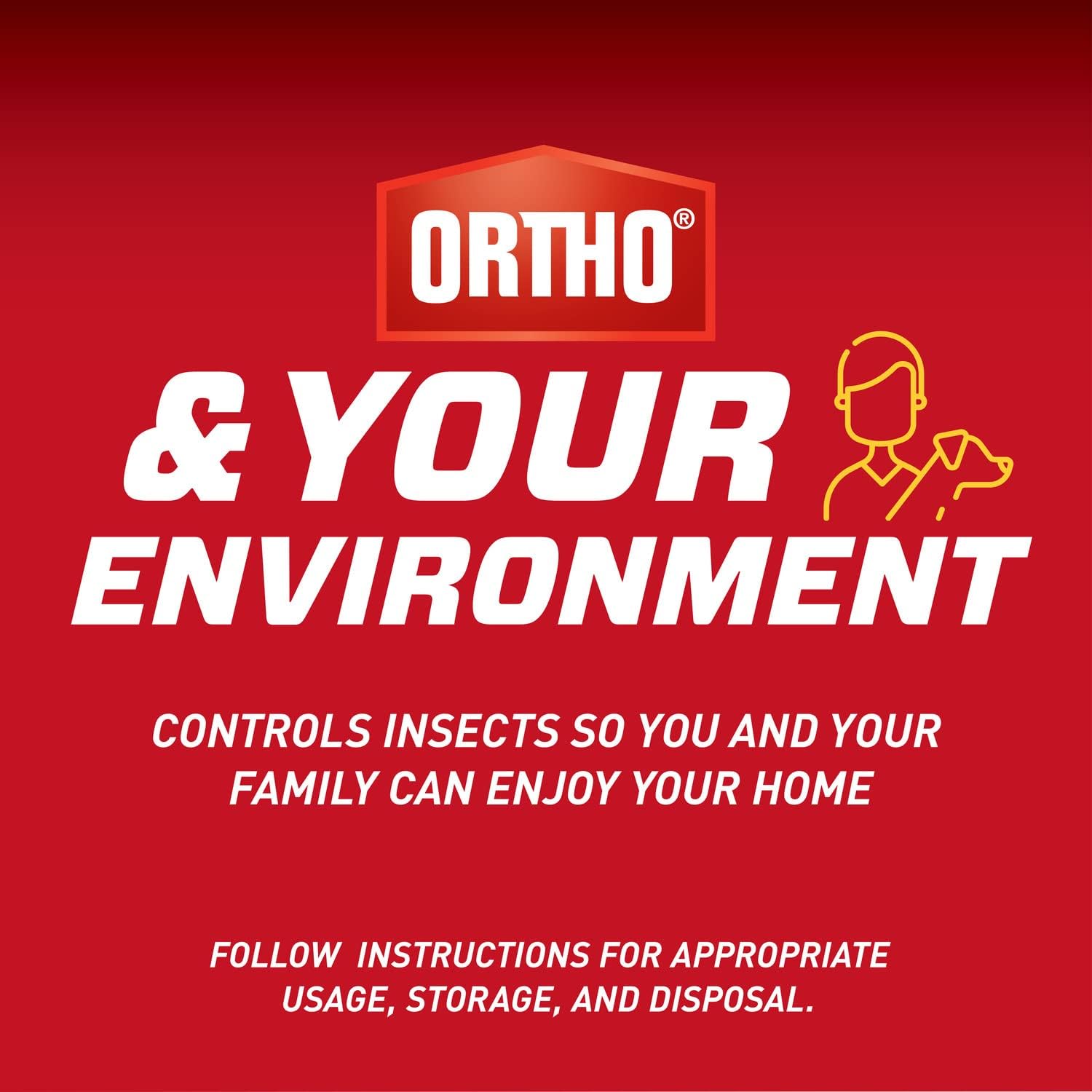 Ortho Home Defense Insect Killer - Ready-to-Use Bug Spray with Comfort Wand | Kills Ants, Cockroaches & Spiders, 1.33 Gal