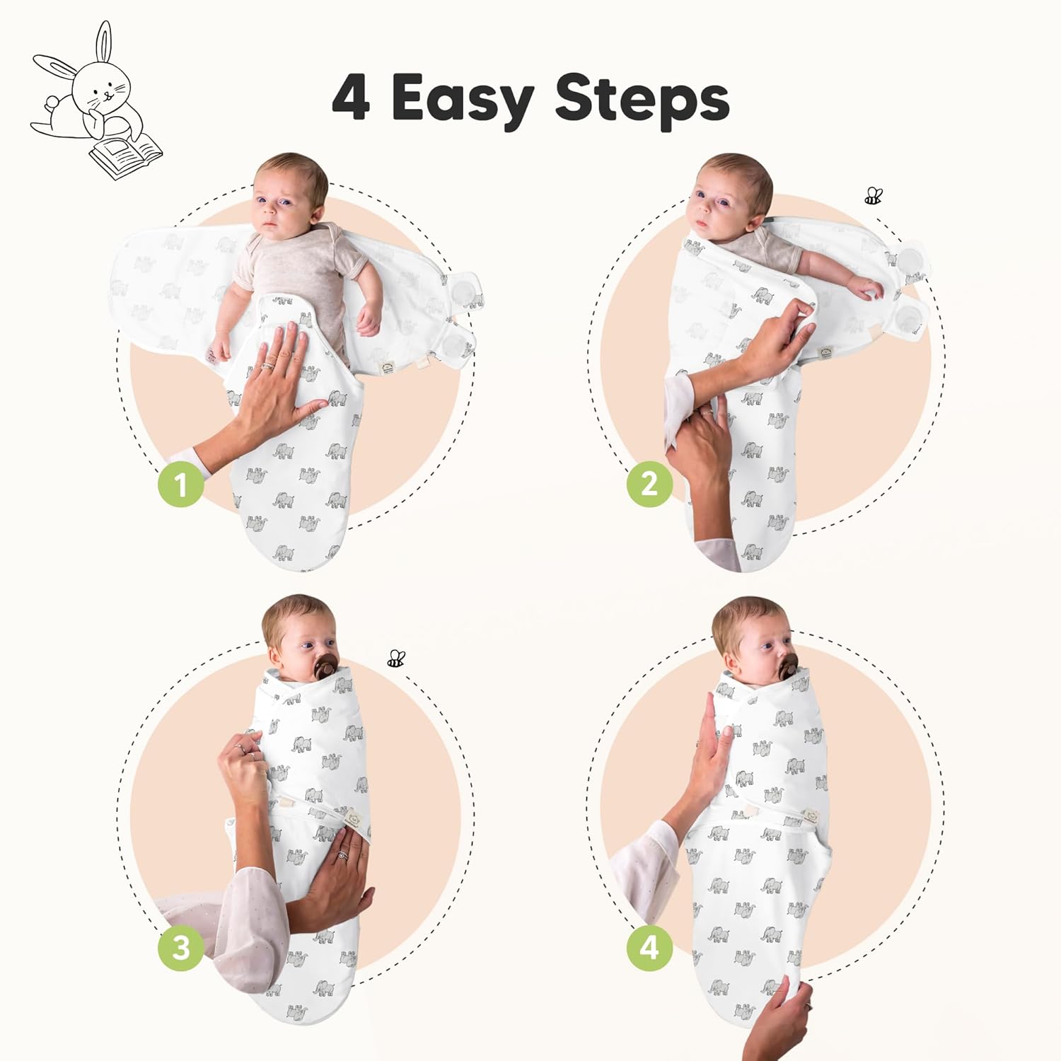 Skiennix Organic Baby Swaddle Sleep Sacks - Soft & Snug for Newborns 0-3 Months | 3-Pack in The Wild 2