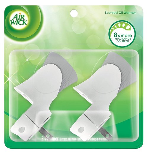 Air Wick plug in Scented Oil Warmer, White, Essential Oils, Air Freshener, 2 Count
