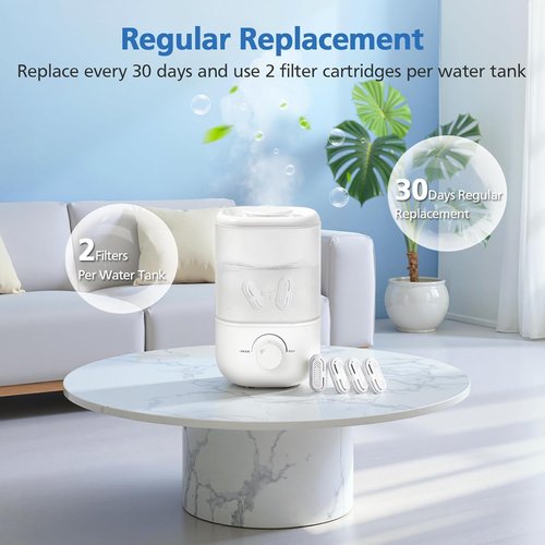 10 Pack Humidifier Demineralization Cartridge Compatible with LEVOIT Top Fill Humidifiers, Classic 160, LV600S, OasisMist 450S, OasisMist 1000S, Calcium and Magnesium Ion Softening, White