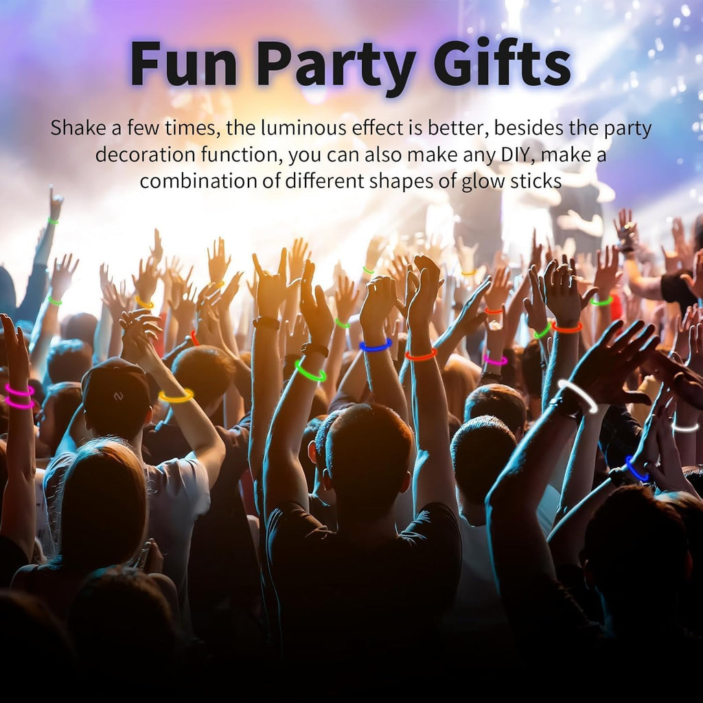 Skiennix 200 Pack Glow Sticks - 8'' White Light-Up Party Favors with Connectors for Birthdays & Holidays