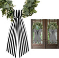 AZYM Wreath Sash Set - Elegant White & Black Ribbon Accessories for Indoor/Outdoor Decor