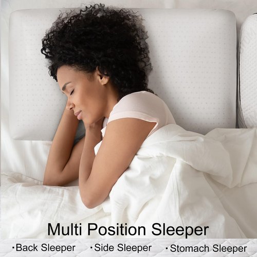 ECQOLRA 100% Natural Talalay Latex Pillow, Luxury Standard Size Medium Support Sleeping Bed Pillow for Side, Back, and Stomach Sleepers, Extra Soft Latex Foam Pillow, Removable Breathable Cotton Cover
