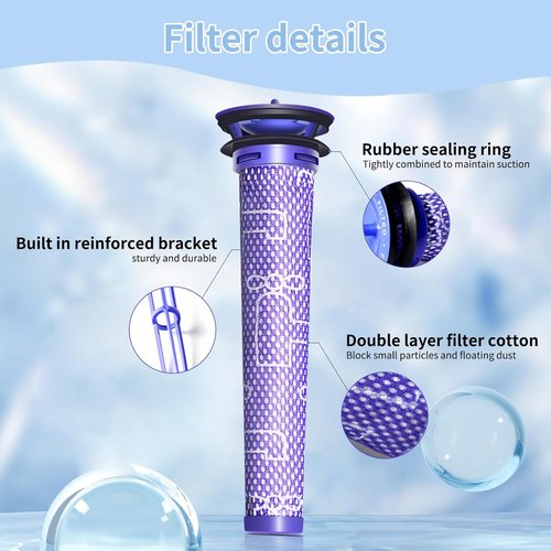 Dyson 4-Pack Replacement Pre-Filters | Enhance Vacuum Performance for V8, V7, V6, SV04, DC58