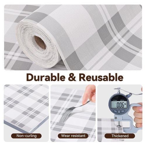 Drawer Shelf Liner for Kitchen Cabinets, Non Adhesive Slip Resistant Shelf Paper Easy to Clean, Strong Grip Thickened Waterproof Washable Mats for Pantry Shelves Cupboard Dresser(Grey, 24 in x 10 FT)