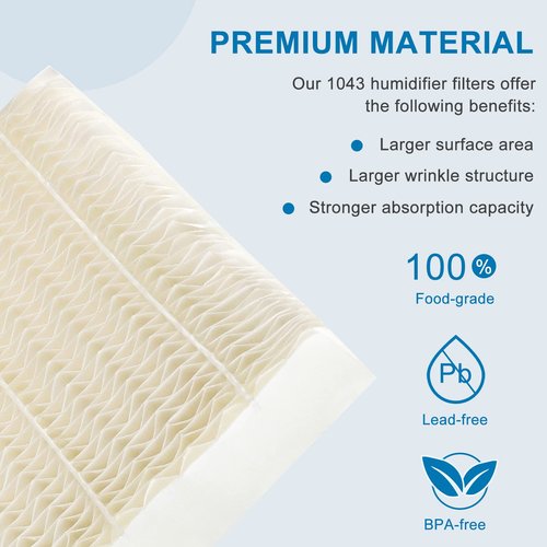 AMI PARTS 2 Pack 1043 Super Humidifier Wick Filter Replacement Compatible with AIR.Care EP9 Series EP9500 EP9700 EP9800 EP9R500 EP9R800 821000 826000 826800 and Bemis 800 8000 Series Humidifiers