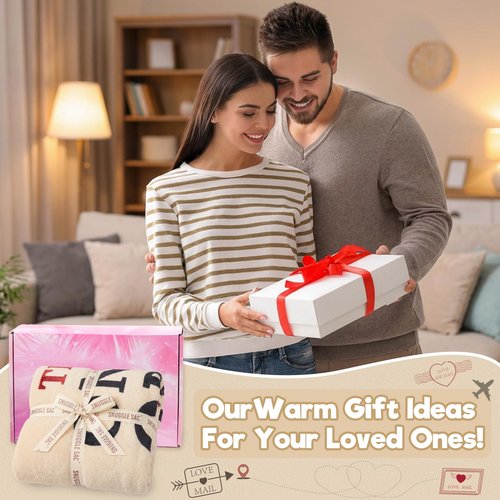 OurWarm Anniversary Couple Gifts for Women, Soft Fleece Throw Blanket 50x60 in, Birthday Wedding Romantic Gifts for Wife Husband Girlfriend Boyfriend, I Love You Present Gift for Him Her