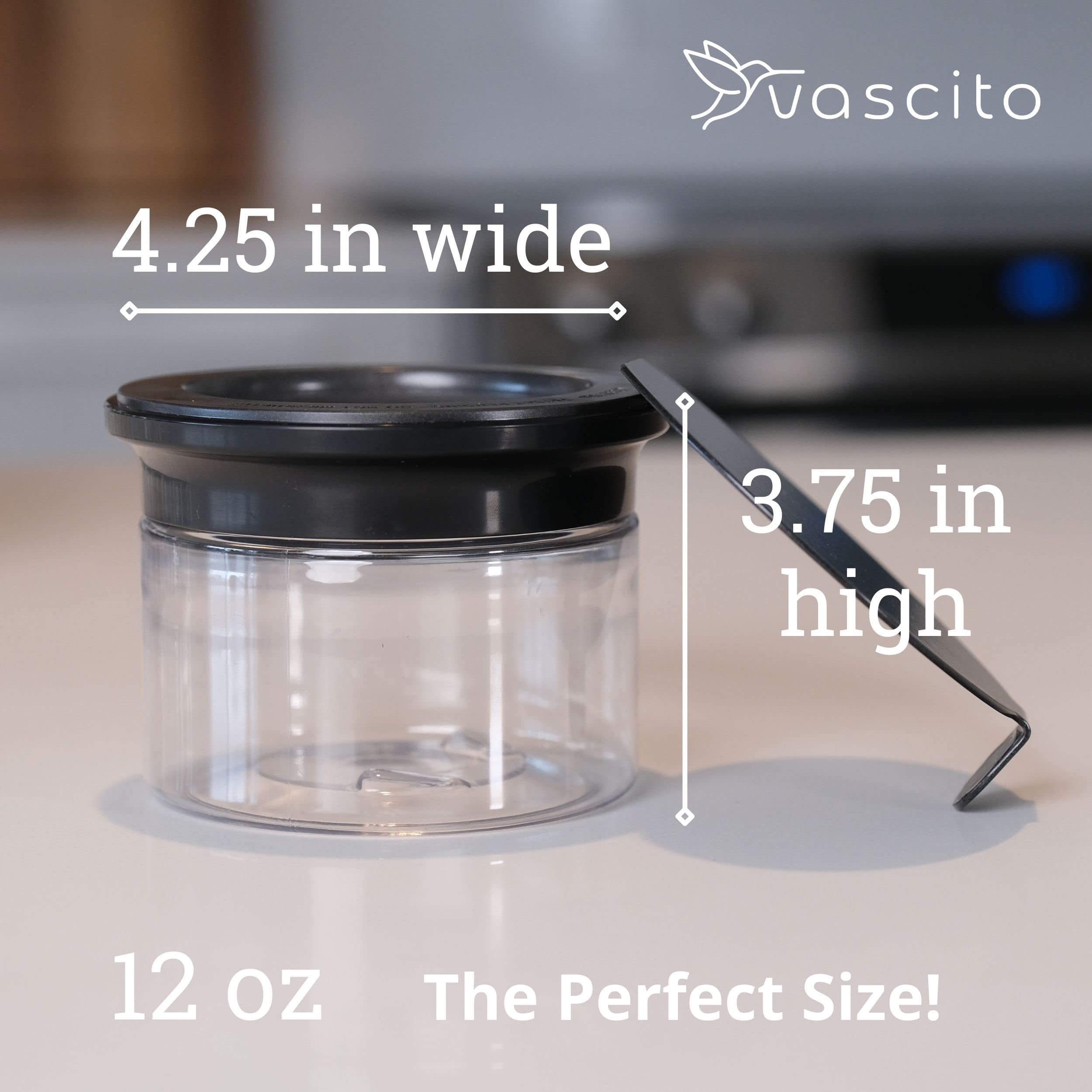 Vascito New Lidless Airtight Magnetic Kitchen Storage Containers, Coffee Bar Accessories, Brown Sugar Keeper, Space Saving Storage, Quick One Handed Access (Modern Black, 3 Pack)