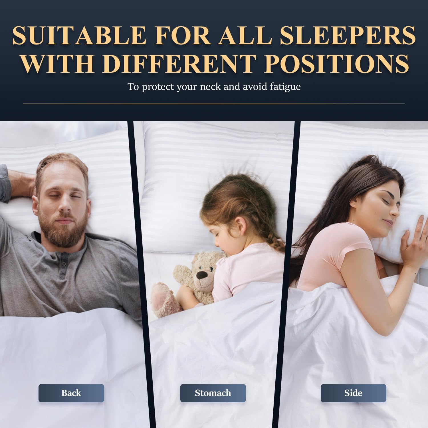 COZSINOOR Bed Pillows for Sleeping - Queen Size Hotel Quality Set of 2 | Breathable Cooling Down Alternative Microfiber for All Sleep Positions