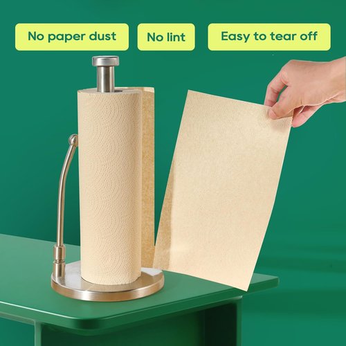 ECOlipak Paper Towels - Soft & Absorbent 2-Ply | 120 Sheets, 8 Rolls - Plastic-Free & Compostable