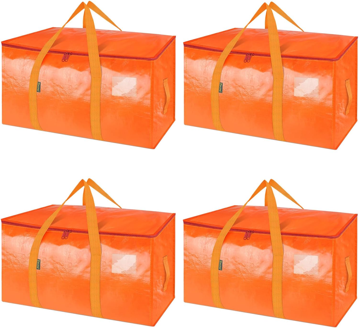 BALEINE Oversized Moving Bags - Heavy-Duty Storage Totes with Reinforced Handles | 4-Pack, Orange