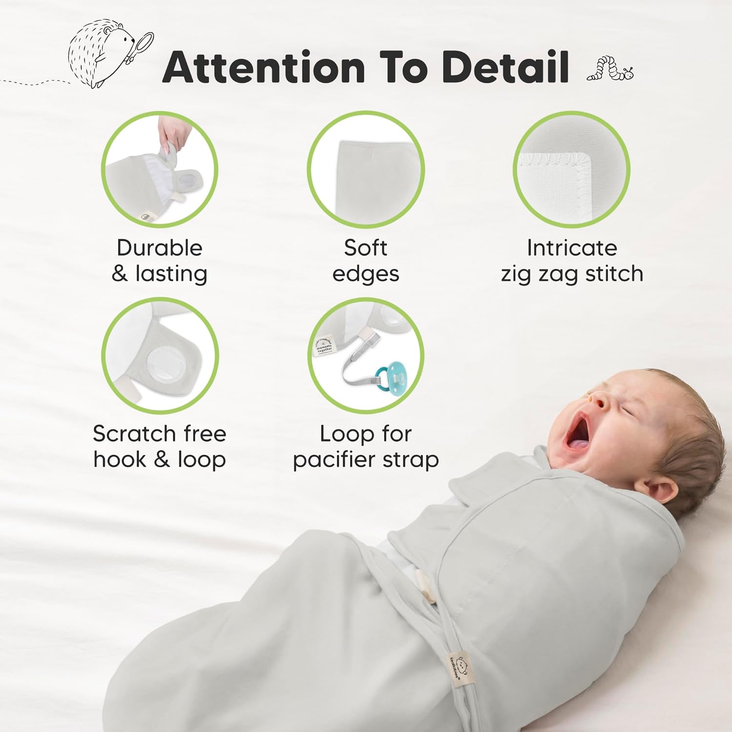 Skiennix Organic Baby Swaddle Sleep Sacks - Soft & Snug for Newborns 0-3 Months | 3-Pack in The Wild 2
