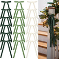 Skiennix 24 Pcs Velvet Bows - Vintage Ribbon Bows for Christmas Tree & Crafts | Dark Green, Beige, Sage Green (9 x 13 Inch)