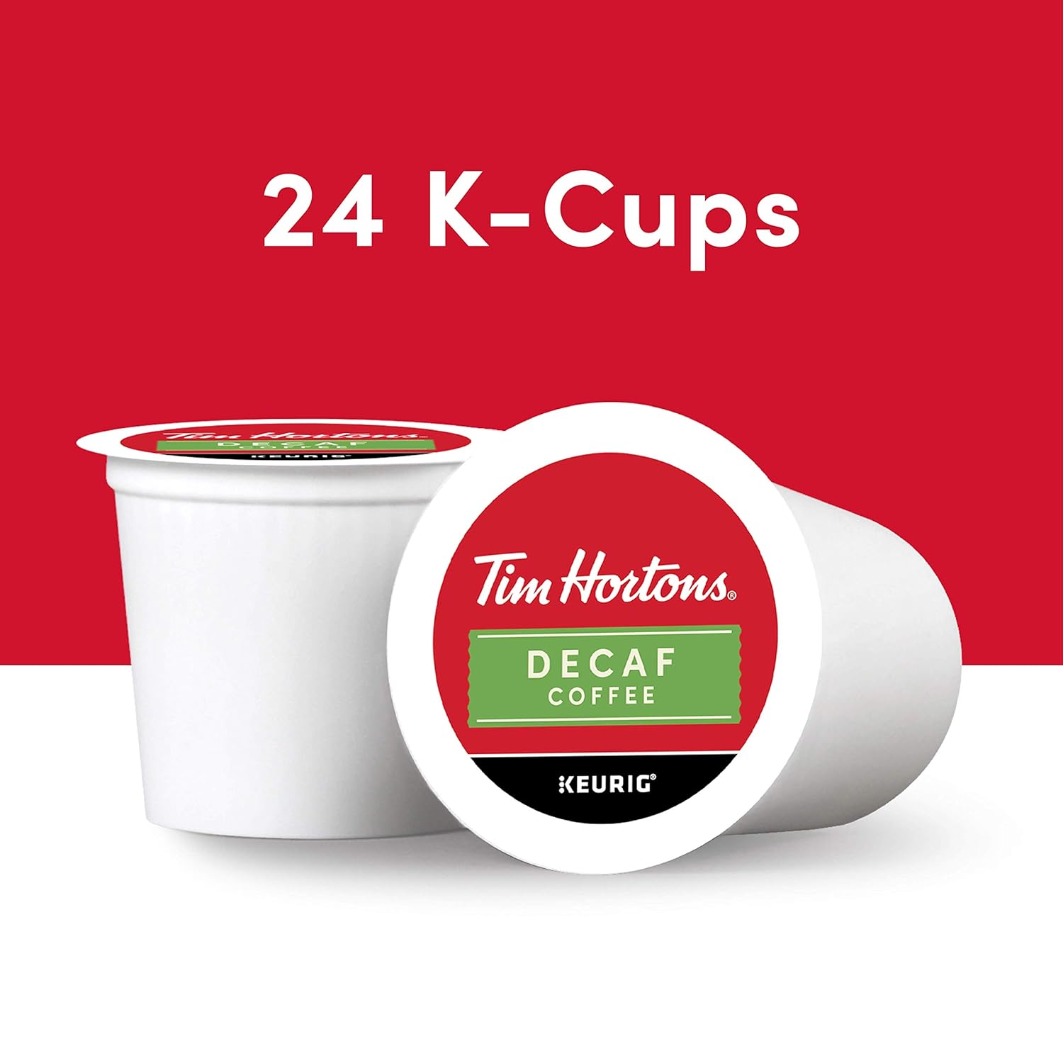Tim Hortons Decaf Medium Roast Coffee - Single-Serve K-Cup Pods for Keurig Brewers | 24 Count