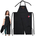 Potterhyme Full Coverage Pottery Apron Split Leg - 100% Cotton Canvas Potter's & Ceramics Apron with Pockets for Women & Men (Black)